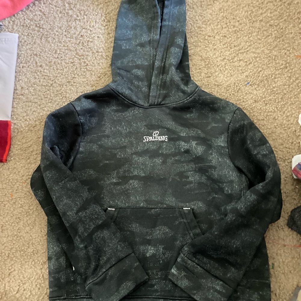 Boys Black Spalding Hoodie Sweatshirt